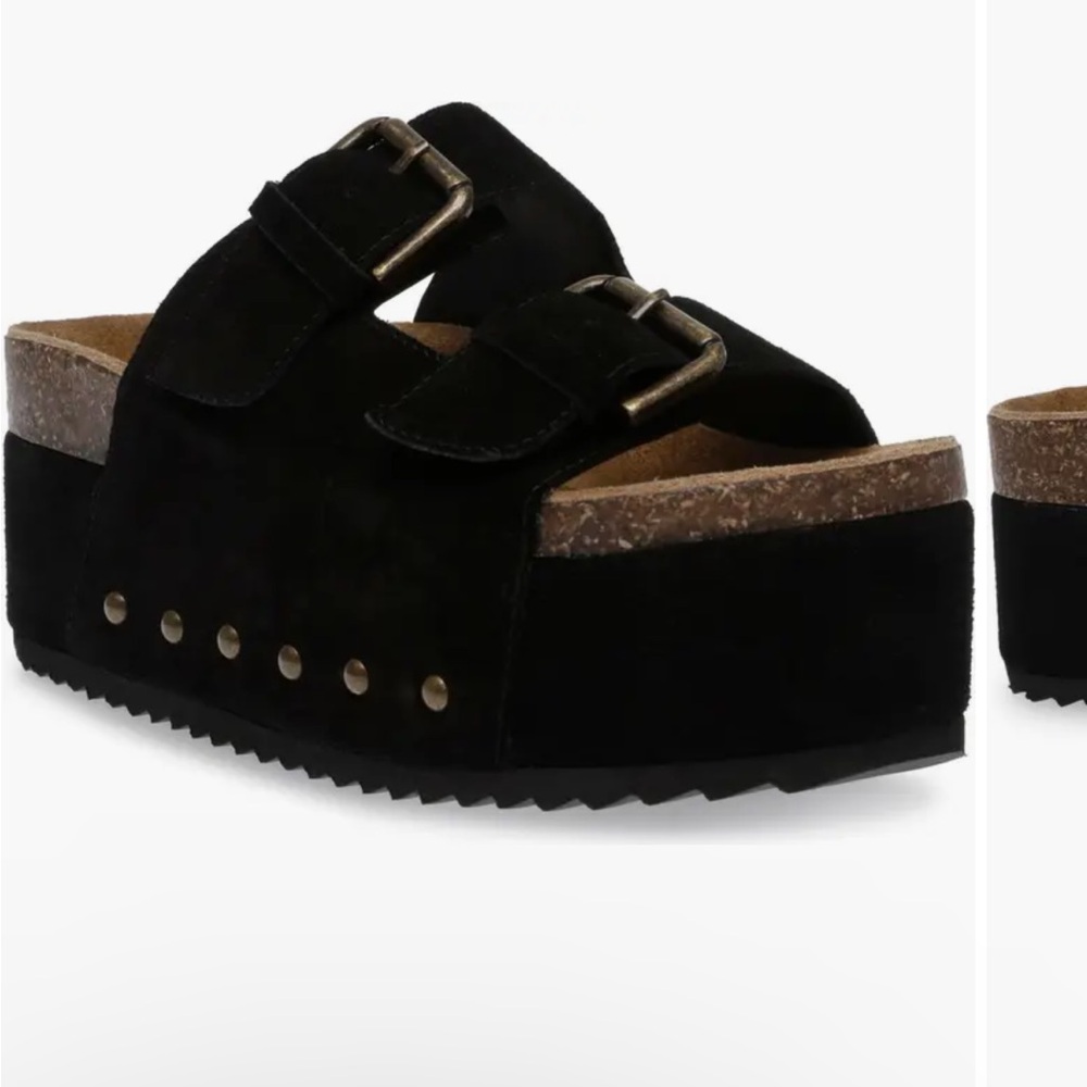 Steve Madden Kali High Platform Footbed Sandals | 9M Womens Black